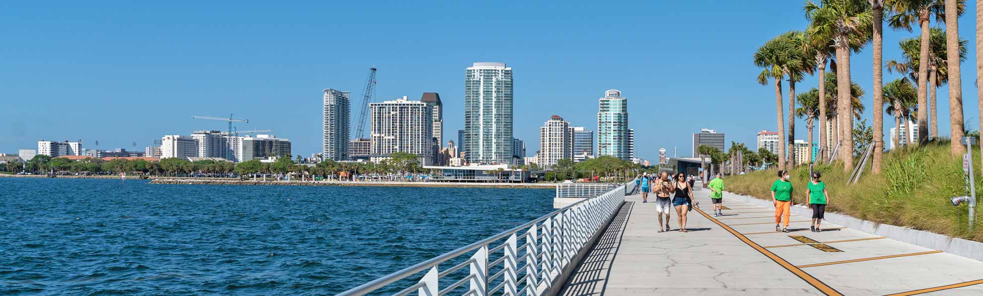people walking fitness trails on a sunny day st petersburg fl