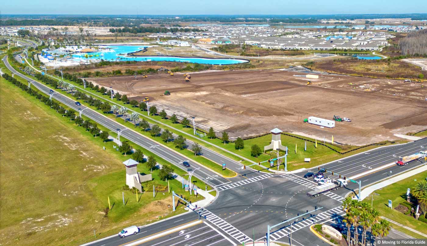 Aerial view of Epperson Entrance and future commercial space